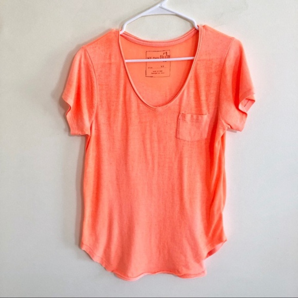 Free People Orange Pocket Tee